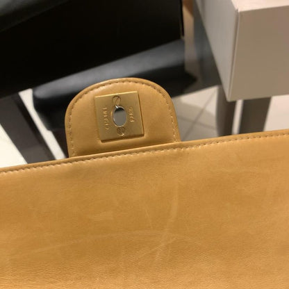 Chanel Matelasse Chocolate Bar Chain Shoulder Bag Beige