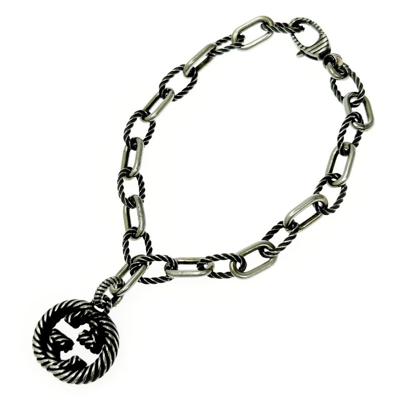 Gucci Silver Interlocking G Bracelet 15.1g 925 Engraved 368418 Bracelet
