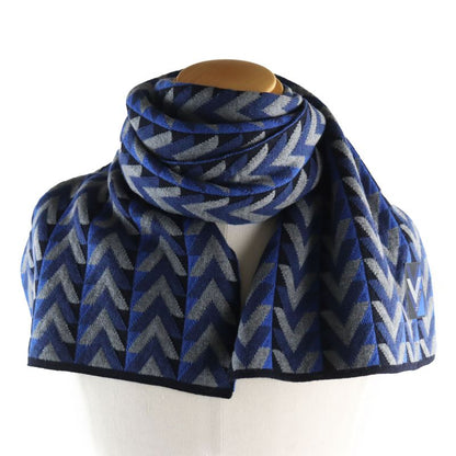 Louis Vuitton M70301 Echarpe V Obsession Stole Scarf With Logo Tag Gray Blue