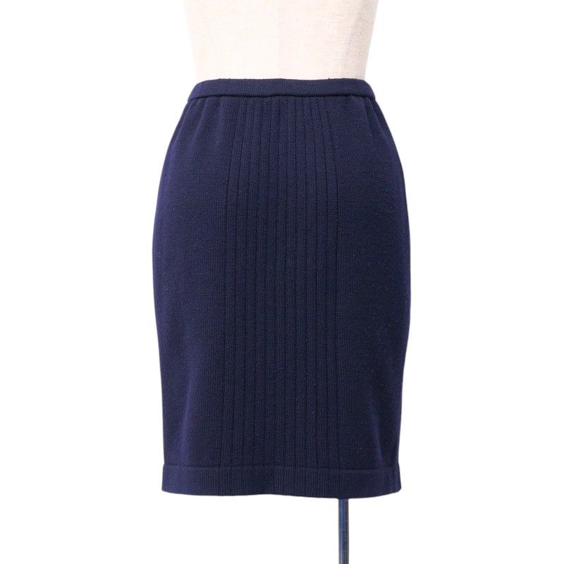 Chanel Vintage Skirt Setup Size 38 Knit Cardigan Knit Tight Skirt COCO Chanel