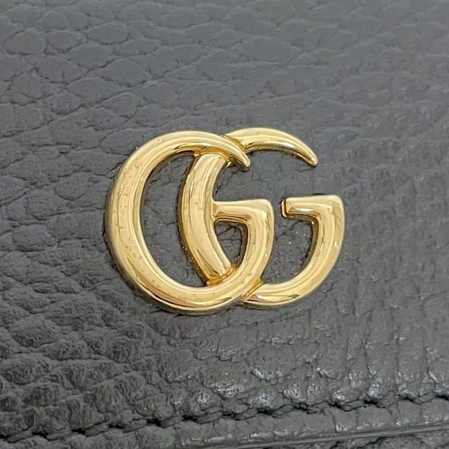 Gucci 6ring Key Case Black Marmont 456118 Excellent Condition Leather