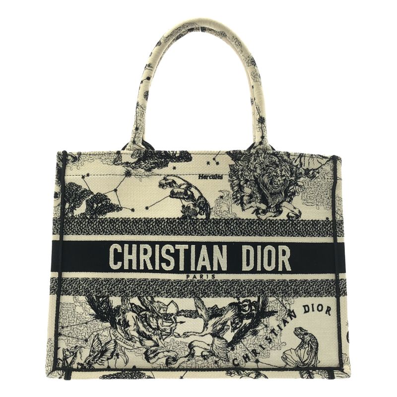 Christian DIOR - Dior Zodiac Book Tote Bag Medium Canvas - White - Women