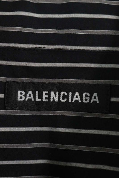 Balenciaga 642133 Tjm19 Oversized Striped Cotton Long Sleeve Shirt Men's 37