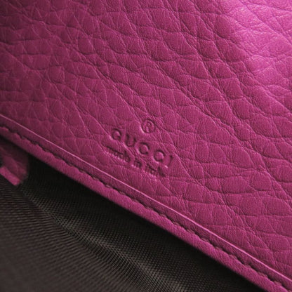 Gucci Bamboo 307984 Leather Magenta Round Zipper Long Wallet 1329 Gucci