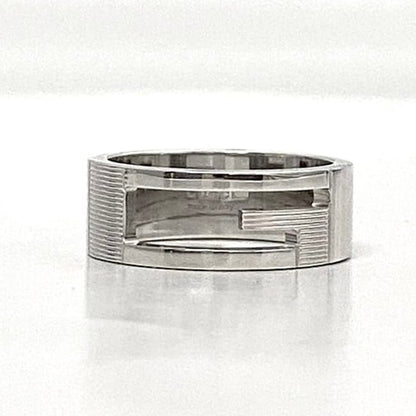 Gucci G Cut Ring Silver 09840 8106
