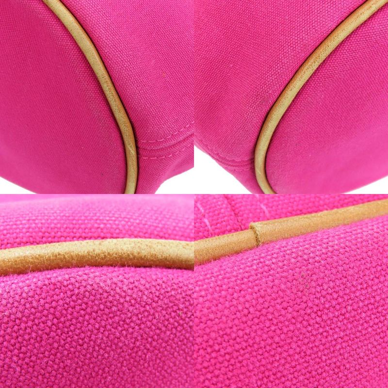 Hermes Tote Bag Panied Plage MM Canvas Hot Pink Silver Hardware With Pouch