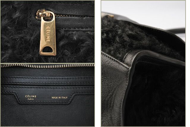 Celine Handbag Shoulder Bag Celine Trapeze Wool Leather Black Gold Hardware