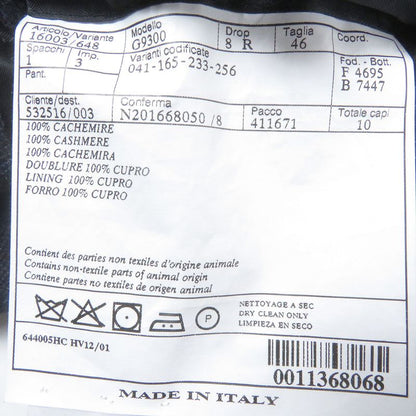 Hermes 100% Cashmere Window Pen Single Ancon Jacket Tailored Jacket Navy 46