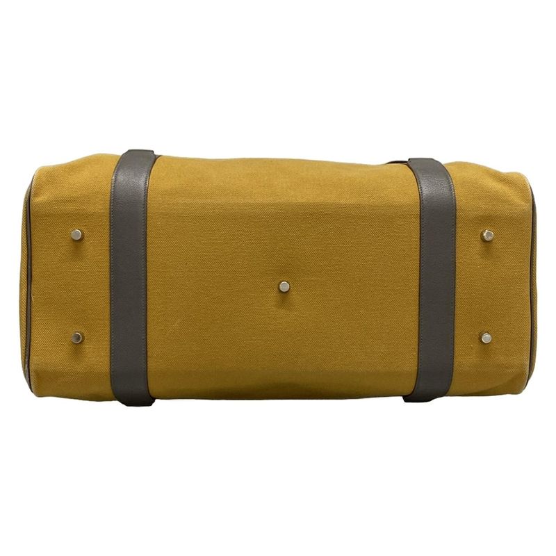 Hermes Boston Bag Arion 50 Light Brown And Dark Gray Silver Hardware Leather