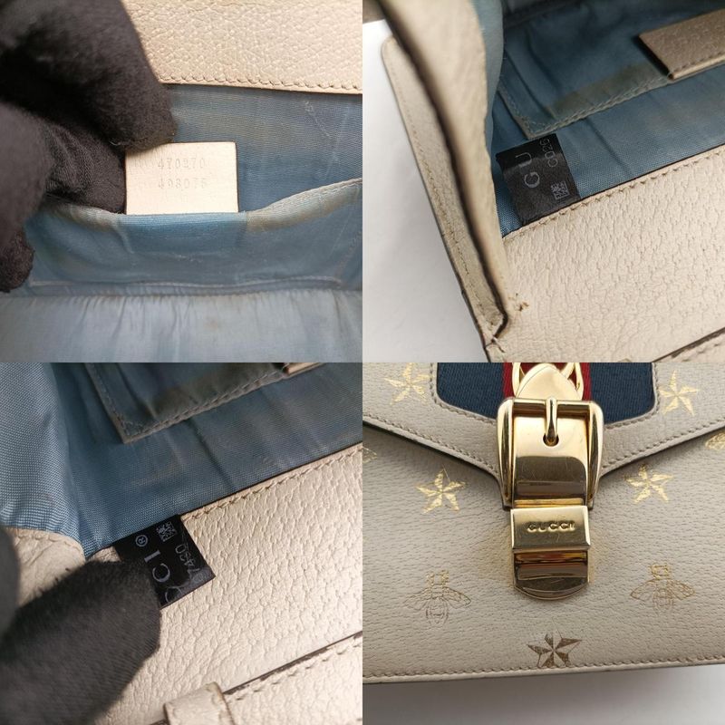 Gucci Sylvie Ivory X Navy X Red Leather 470270 C026707430