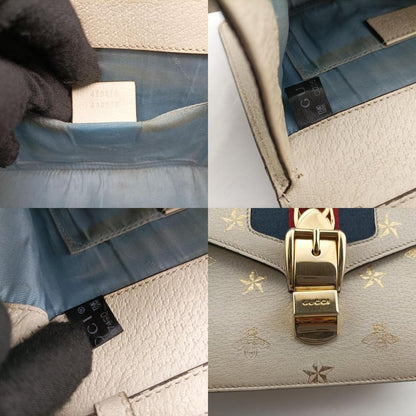 Gucci Sylvie Ivory X Navy X Red Leather 470270 C026707430