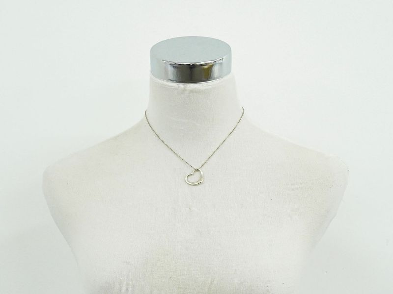 Authentic Tiffany & Co Tiffany & Co Open Heart 925 Necklace Pendant Silver Open
