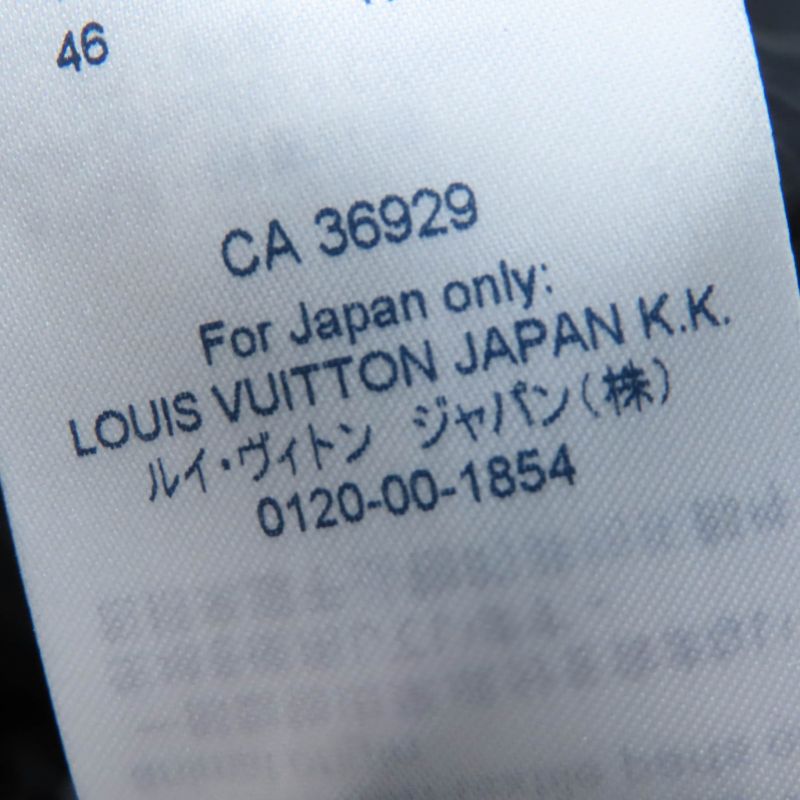 Louis Vuitton Wool Silk Blend LV Logo Gold Button Double Breasted Jacket Navy