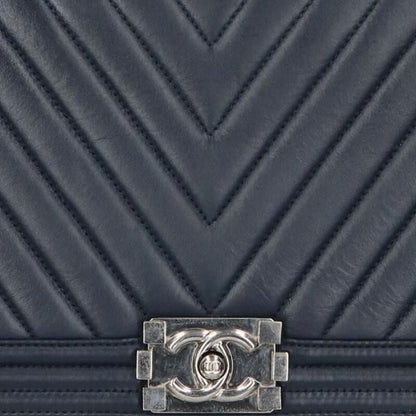 Chanel Boy Chanel 28 Calfskin Chevron Shoulder Bag For Men
