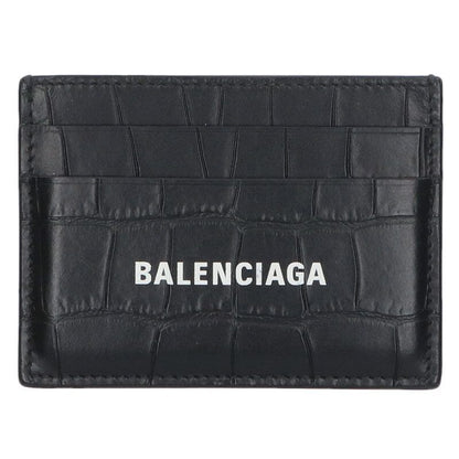 Balenciaga 594309 Logo Print Leather Card Case Men's