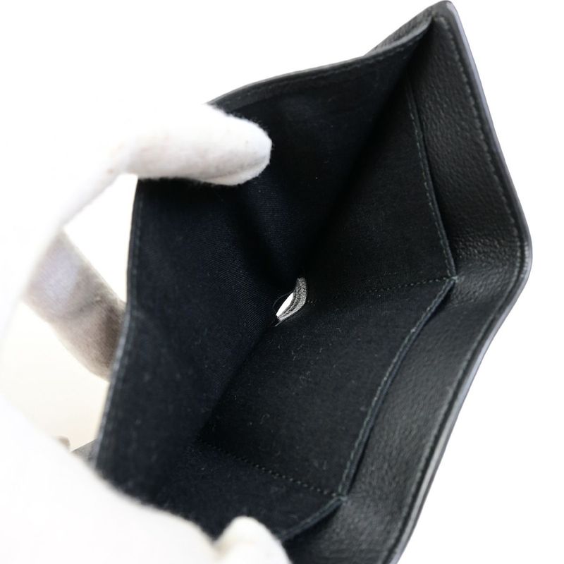 Balenciaga Trifold Wallet Mini Wallet Leather Black 62ka374