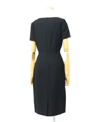 Gucci Dress Size 36 Silk Blend Wool Short Sleeves Tight Midi Dress Made In