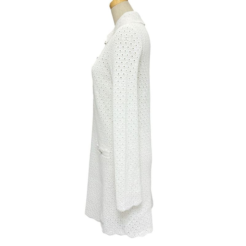 Chanel Dress Coco Mark Clover Lace P76856k11051 Cotton White