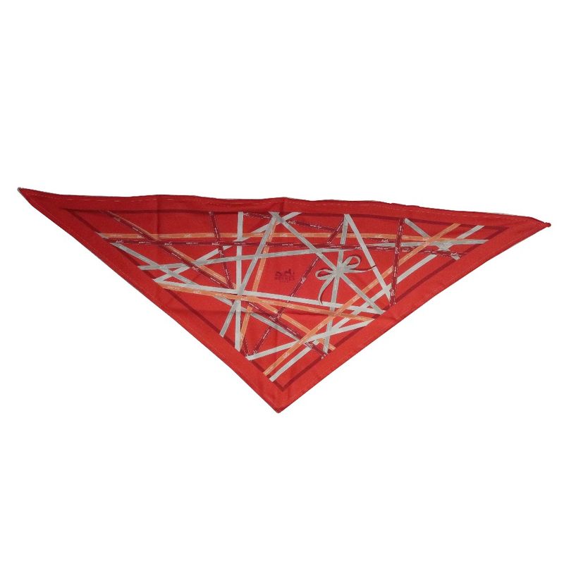 Hermes Pointeau Triangle Silk Orange Women's Scarf