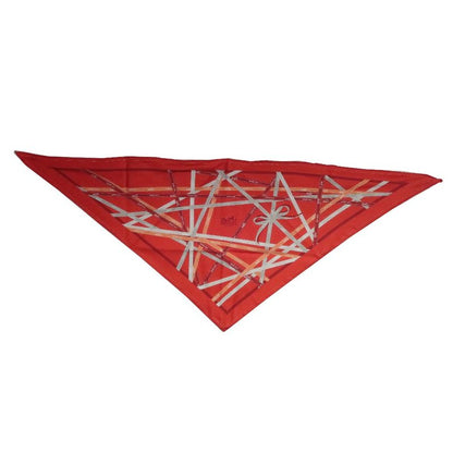 Hermes Pointeau Triangle Silk Orange Women's Scarf