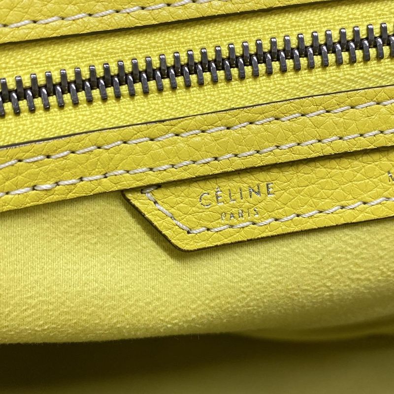 Celine Handbag Luggage Mini Shopper Yellow Leather