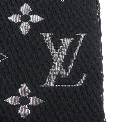 Louis Vuitton M75833 Echarpe Logomania Shine Silk-blend Noir Monogram Scarf