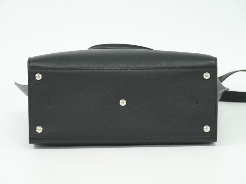 Authentic Fendi Trois Jour 2WAY Shoulder Bag Handbag Leather Black 8bh279 Bag