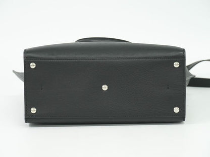 Authentic Fendi Trois Jour 2WAY Shoulder Bag Handbag Leather Black 8bh279 Bag