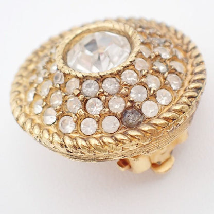 Chanel Ear Ring Stone Gold 63ka993