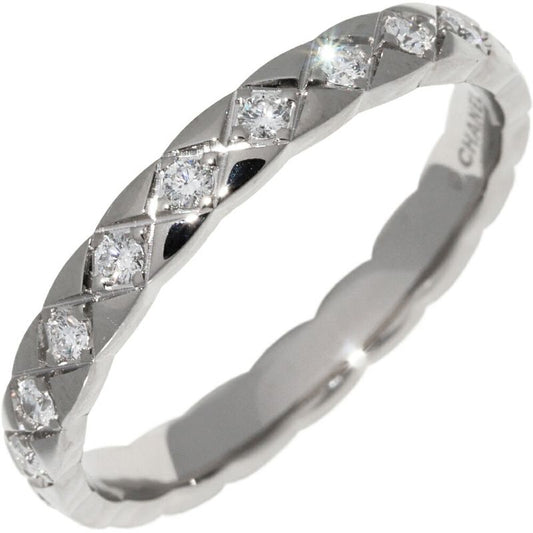 Chanel Ring 18K White Gold Diamond 20P Coco Cush Ring Mini Model J11871
