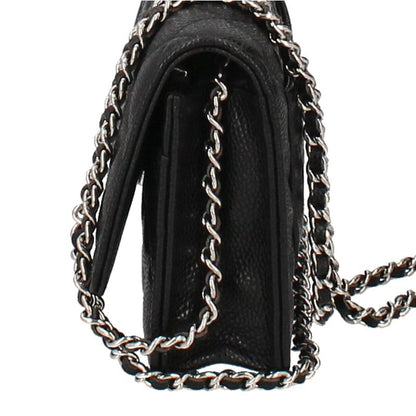 Chanel Matelasse Chain Wallet Ap0250 Caviar Skin Ladies Shoulder Bag Black