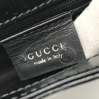 Gucci Croco Center Split Logo Shoulder Bag Black