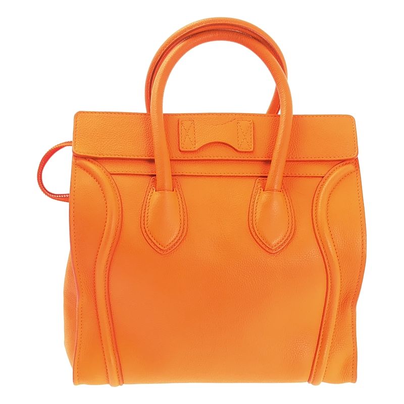 Celine - Phoebe Period Luggage Mini Shopper Leather Tote Bag - Orange - Women