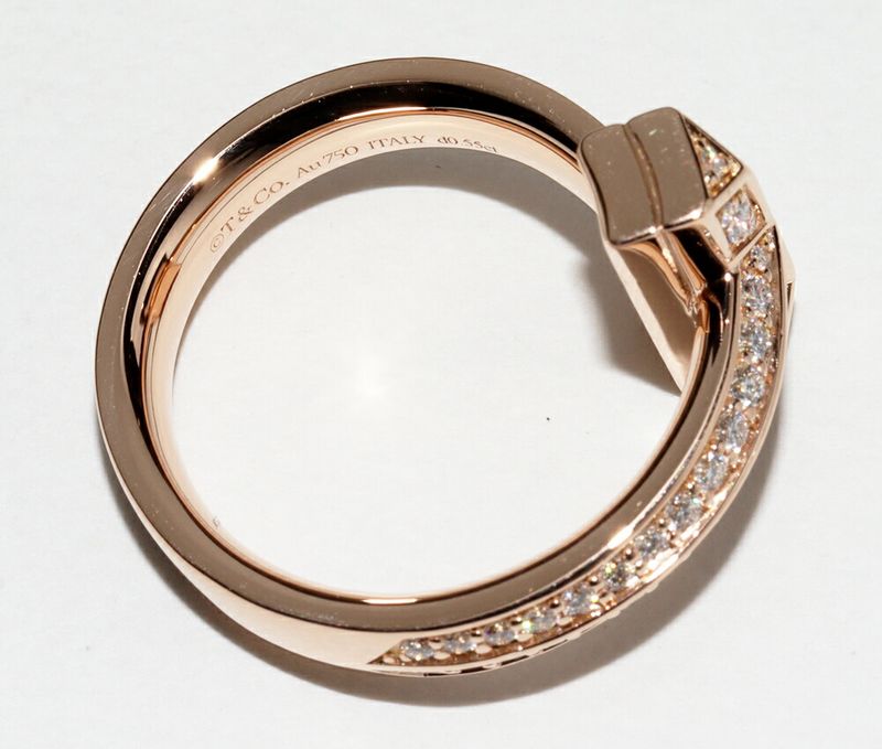 Tiffany & Co Ring 18K Pink Gold Diamond 055ct T One Ring Width 45mm (018in)