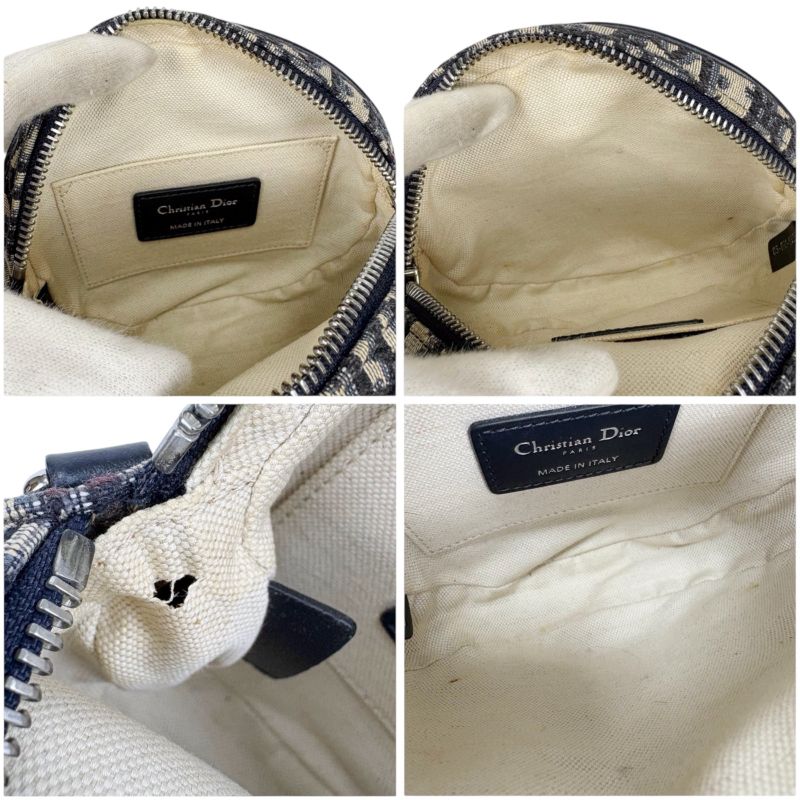 Christian DIOR Oblique Baby Ball Mini Shoulder Bag Trotter Pattern Circle Round