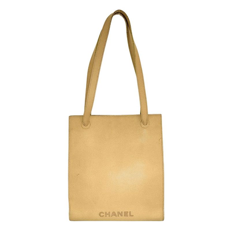 Chanel Logo Leather Women's Shoulder Bag