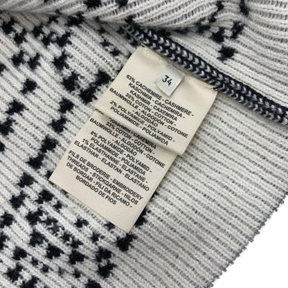 Hermes Top Cashmere Cotton Black White Brid De Gala Embroidery