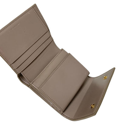 Celine Trifold Wallet Small Tri-fold Wallet Gray Leather