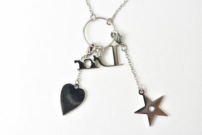 Christian Dior Necklace Vintage Christian DIOR Logo Star Heart