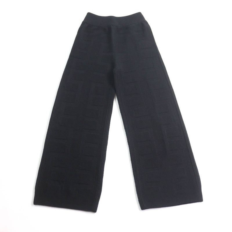 Hermes 22AW 2h2407da 100% Wool H Motif Knit Pants Bottoms Black 34 Made In
