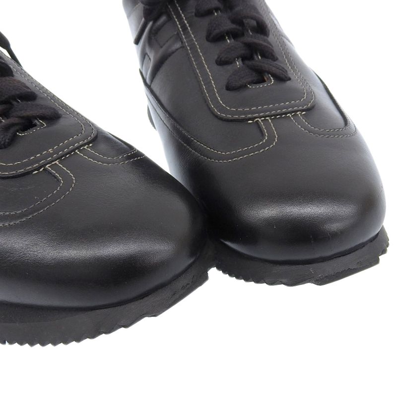 Hermes Current Logo Quick Side H Logo Box Calf Leather Sneakers Shoes 38 1 2
