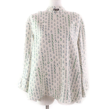 Hermes 22AW 2h0619dn 100% Silk Back Ribbon Total Pattern Long Sleeves Cut And