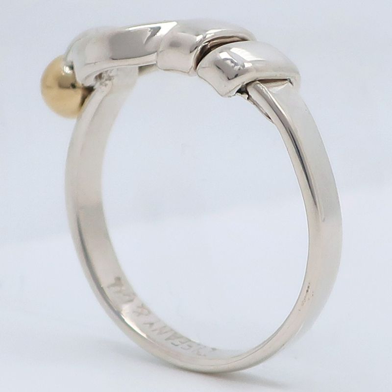Tiffany & Co Hook And Eye Silver 925 X 18K Yellow Gold Size 12.5 Ladies 2.7g