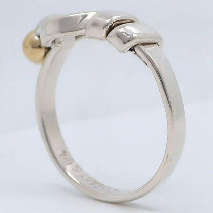 Tiffany & Co Hook And Eye Silver 925 X 18K Yellow Gold Size 12.5 Ladies 2.7g