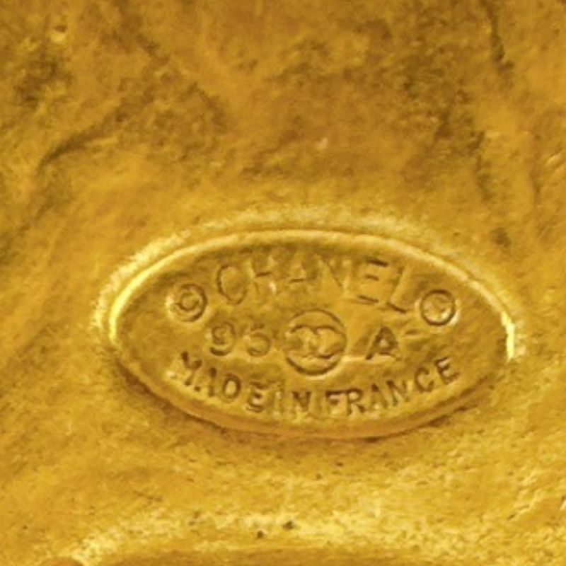 Chanel Vintage Large Earrings Coco Mark Earrings Chanel Gold