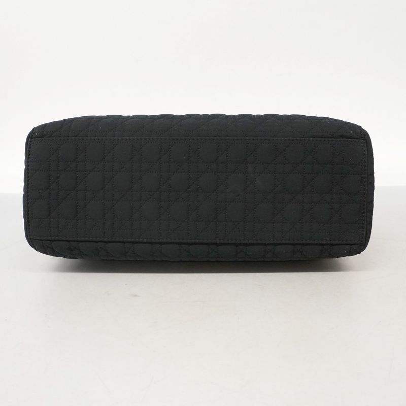 Christian Dior Handbag Canage Lady Dior Nylon Black Gold Hardware Women