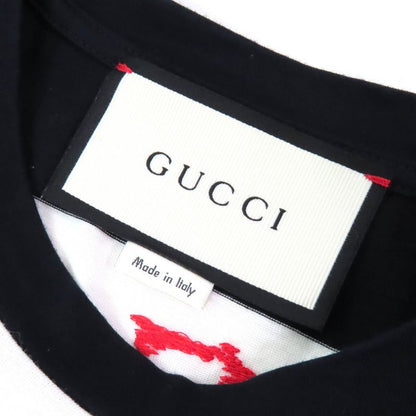 Gucci 422730 100% Cotton Mare Gothicum Flower Studded Striped Crew Neck Short