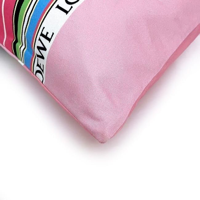 Loewe Drawstring Bag Ec22948 Pink Stripe Excellent Condition Large