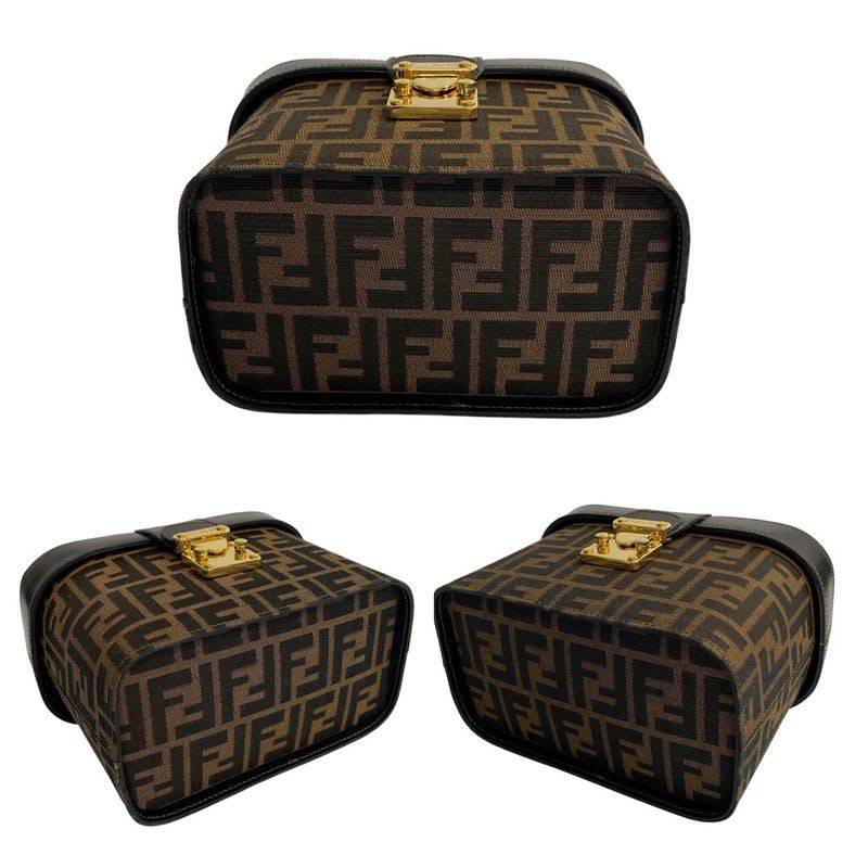 Fendi Zucca Pattern Logo Leather Canvas 2-Way