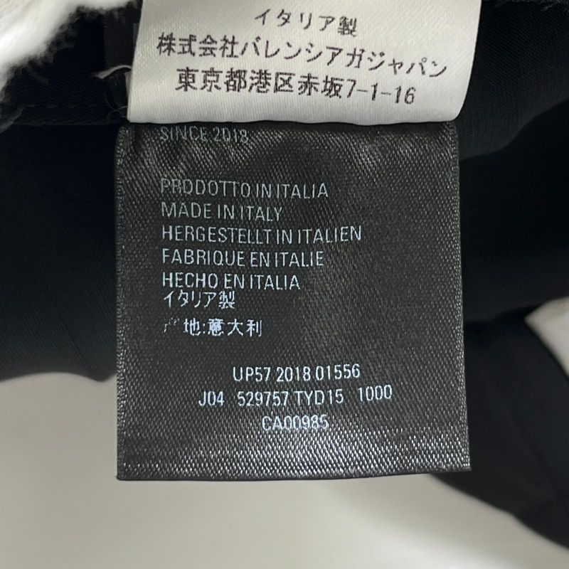 Balenciaga 529757 Asymmetrical Pleated Back Logo Skirt Black 36 Made In Italy